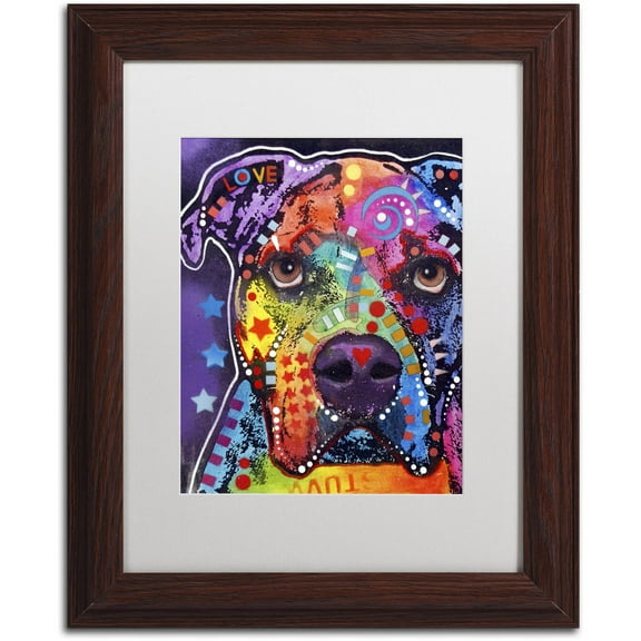 Trademark Fine Art " Bulldog 121609" Canvas Art by Dean Russo, White Matte, Wood Frame