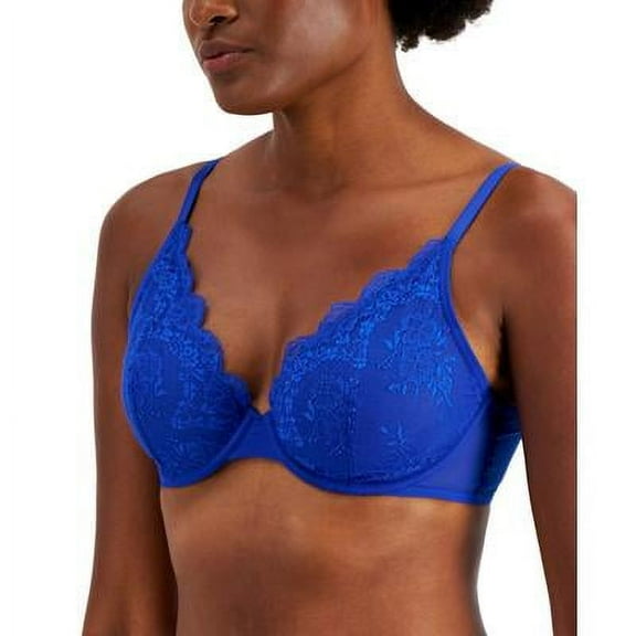 Inc International Concepts Apex Lace Bra, blue small