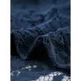 thumbnail image 5 of DARING DIVA Women's Ruffled Hem Floral Lace Crop Shrug Cardigan L Dark Blue, 5 of 6