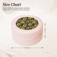 thumbnail image 2 of Fuzoiu Sunflowers Print Portable Jewelry Box,Round Mini Leather Travel Jewelry Case,Small Travel Jewelry Organizer,Jewelry Holder for Ring Necklace Earring for Women Girls-Pink, 2 of 7