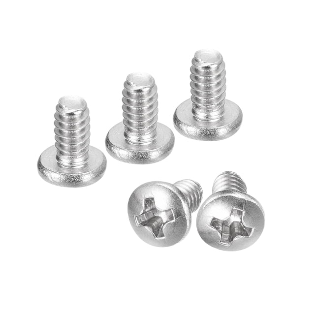 Vis de Machine à Tête de Casserole 6-32x1/4 Pouces, Vis en Acier Inoxydable 304, Lot de 50