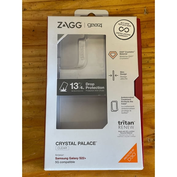 ZAGG - Gear4 Crystal Palace Case with D3O Impact Protection for Samsung Galaxy S22  - Clear