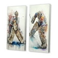 thumbnail image 3 of Designart "Hockey Goalie in Action on the Ice I" Sport Hockey Wall Art Set Of 2 - White Sports Canvas Set For Living Room Decor, 3 of 7