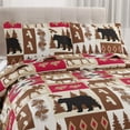 thumbnail image 3 of Jessy Home King Brown Deer Black Bear Quilt Rustic Cabin Bedding Microfiber Bedspread, 3 of 7