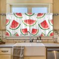 thumbnail image 2 of Yayeee Kitchen Curtains Tier Set of 2 Light Filtering 57"x24" Over Sink Window Panels, Red Watermelon, 2 of 7