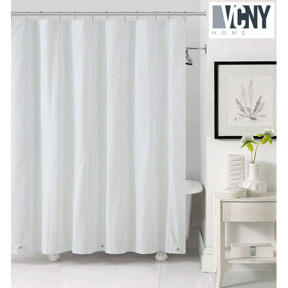 Peva Plastic Shower Curtain Liners With Magnets By Victoria Classics - White