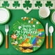 thumbnail image 1 of Vajilla desechable para fiestas con temática irlandesa del Día de San Patricio, con platos, servilletas y vasos de papel con estampado de tréboles, ideal para decoraciones navideñas., 1 of 6