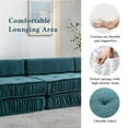 thumbnail image 5 of Convertible Modular Sectional Sofa, Minimalist Chenille Sofas Couches, Armless Accent Chair with Removable Back Cushion for Living Room, Bedroom Office, Apartment, Small Space, Green, 1 Seat, 5 of 7