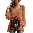 thumbnail image 2 of Halloween Shirts for Women Spooky Ghost Graphic Tunic Tops Long Balloon Sleeve Loose Casual Fall Blouses Holiday Party Costumes Apparel, 2 of 6