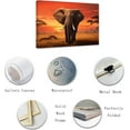 thumbnail image 2 of ZHONGYUTONG Elephant Canvas Wall Art African Wild Animal Painting Prints Sunset Forest Elephant Pictures Office Wall Decor Framed (12.00" x 18.00"), 2 of 6