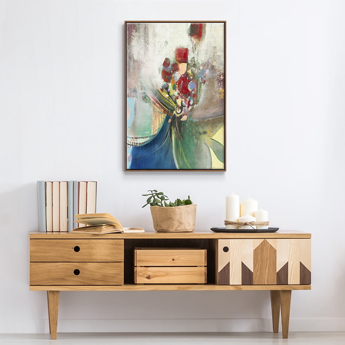 Celebration II Framed Premium Gallery Wrapped Canvas - Ready to Hang - 17 x 25 - Walnut Floating Frame