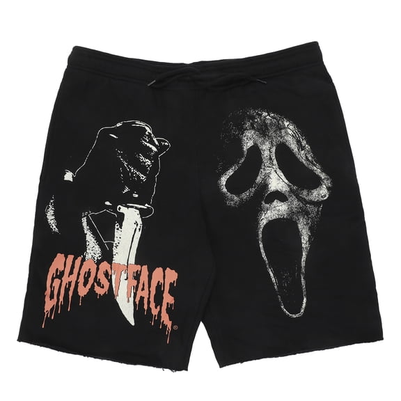 Ghostface Character With Knife Men’s Black Sleep Pajama Shorts -XXL