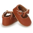 thumbnail image 4 of Baby Girl Shoes Non Slip Soft Sole PU Leather Infant Toddler Mary Jane Flats First Walker Crib Dress Oxford Shoes 3-18 Months, 4 of 7