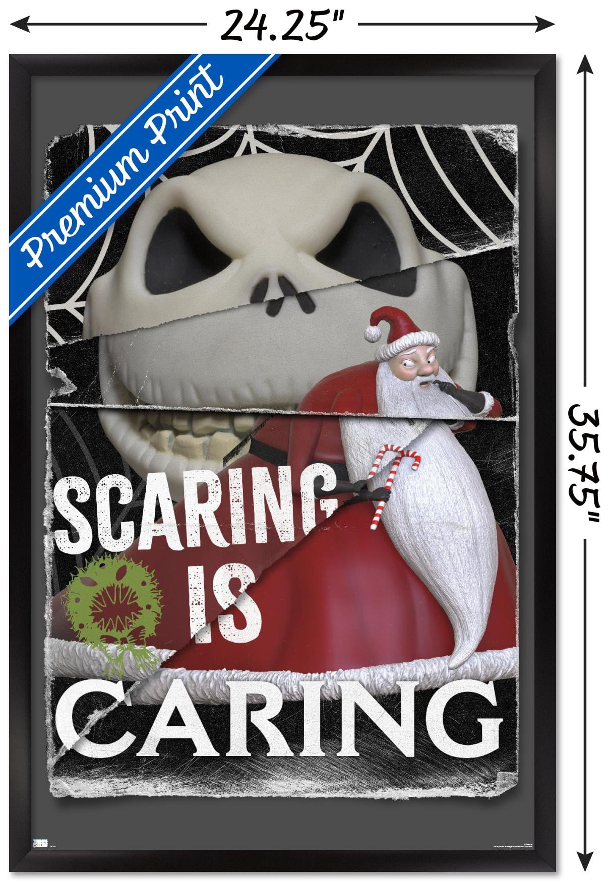 Disney Tim Burton's The Nightmare Before Christmas - Distorted Caring Wall Poster, 22.375" x 34" Framed
