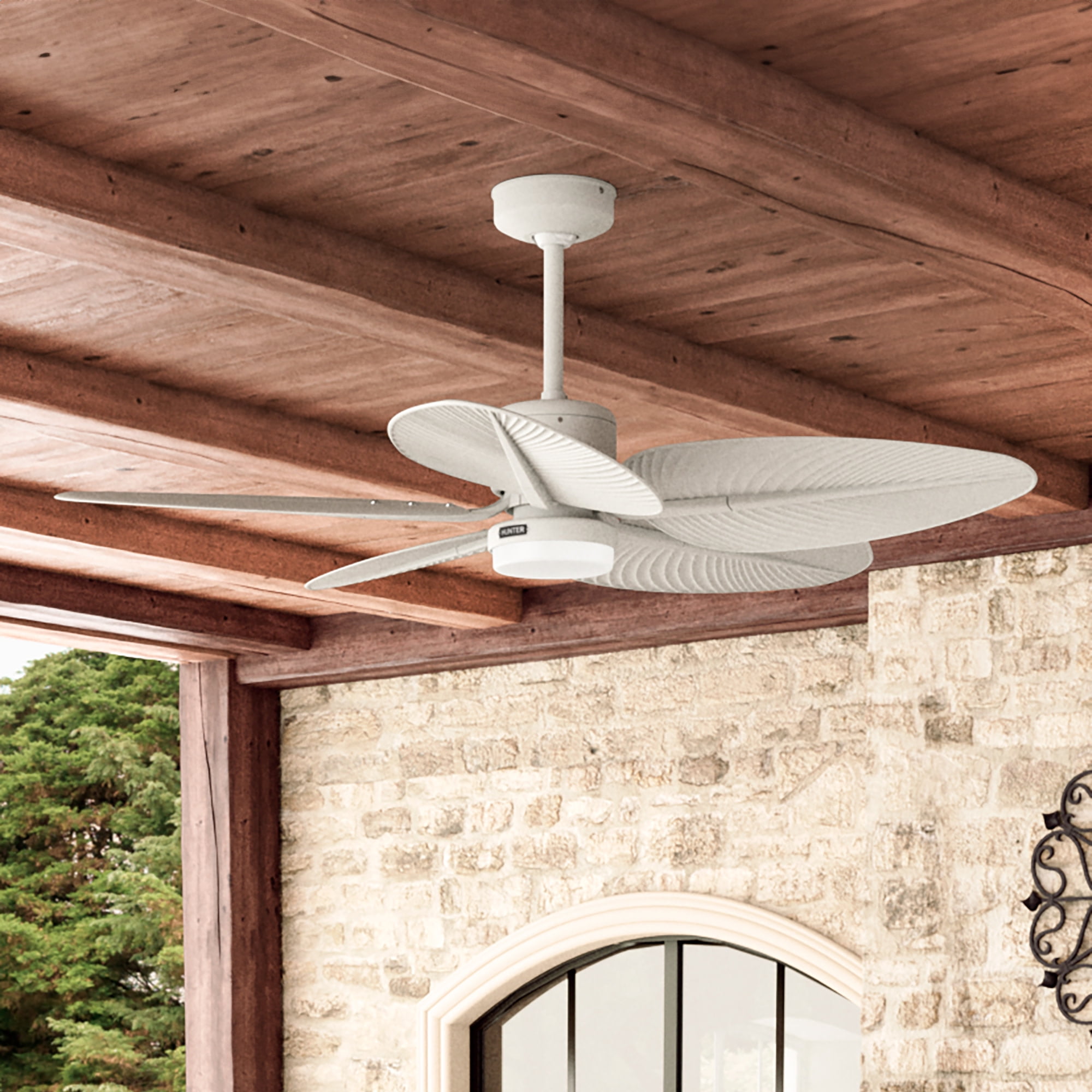 Hunter - Tropic View Indoor/Outdoor Ceiling Fan With Light, Wall