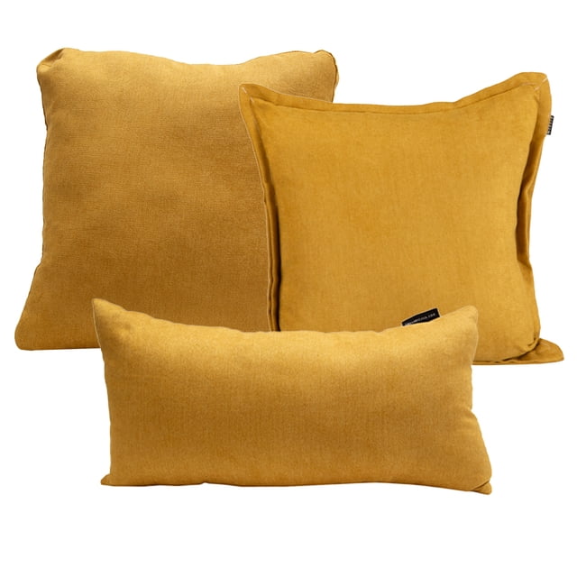 Set de 3 Cojines (1 Cuadrado + 1 Cuadrado Grande y 1 Rectangular) Bless Mostaza
