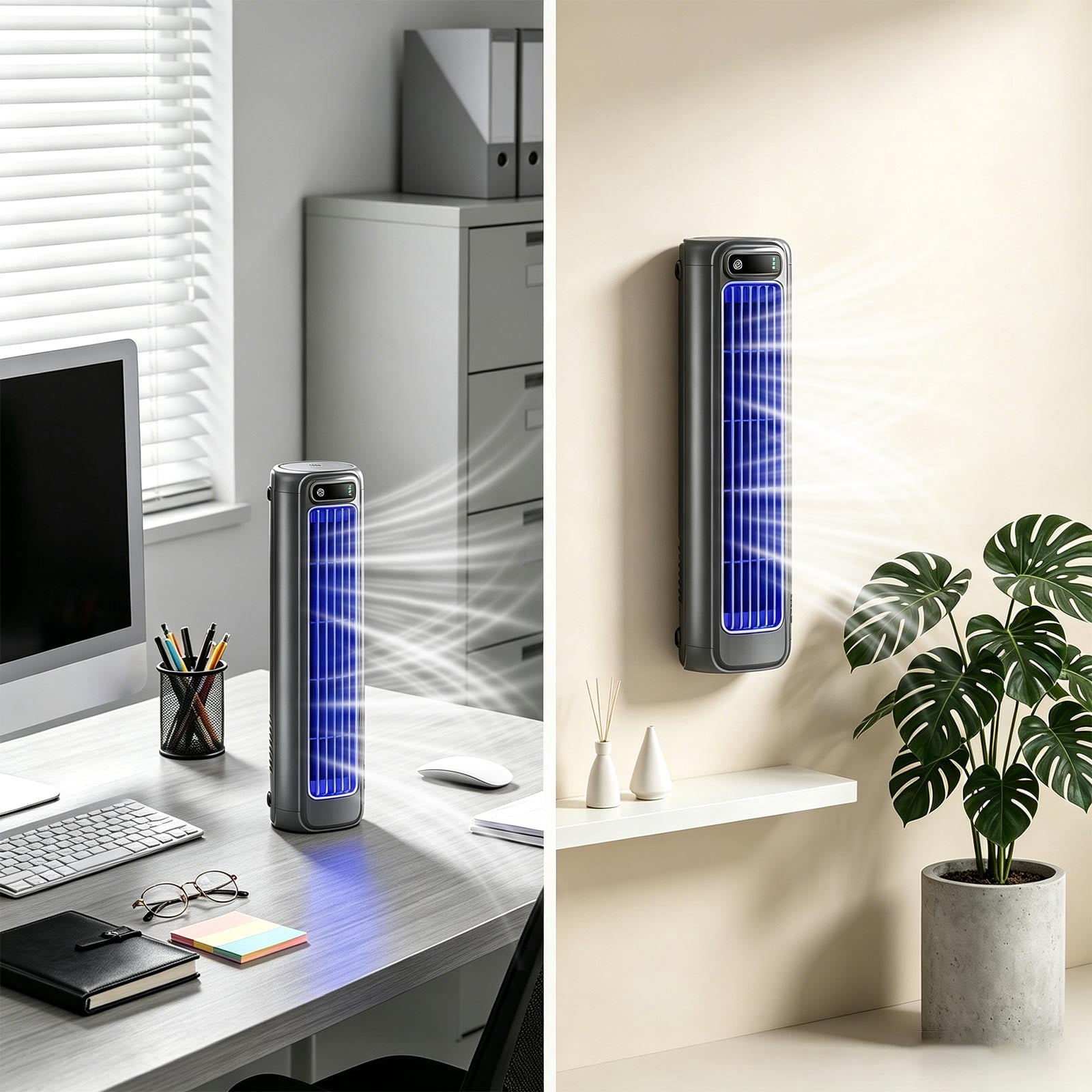 LED Touch Screen Portable Air Cooler 2026 Cooling Ace Mini Cooling Fan USB Rechargeable for Home Kitchen
