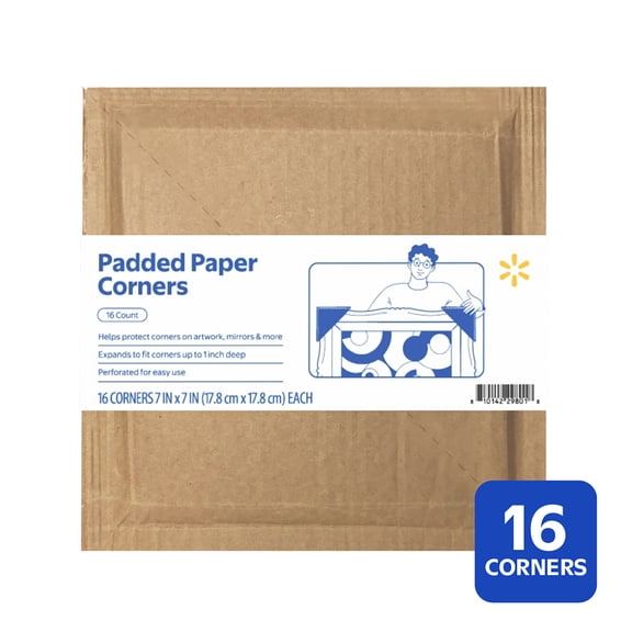 Walmart Padded Paper Corners, 7" x 7", 16 Count