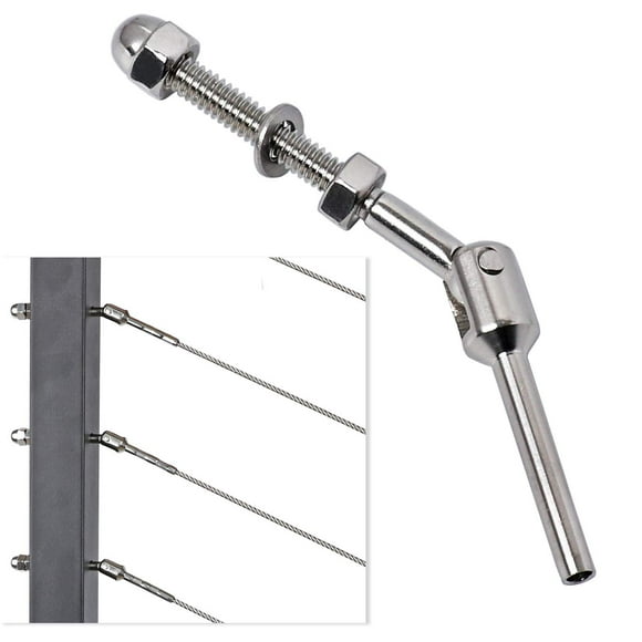 Kit de Rampe de Câble Réglable en Acier Inoxydable 1/8 Pouce T316/matériel pour Poteau en Métal de 1,5 Pouce Grade Marin (12 1,5 Pouces)