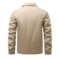 thumbnail image 4 of Men's Solid Color Notch Lapel Lightweight Casual Jacket Outdoor Autumn Coat Comfortable Stylish Versatile, 4 of 5