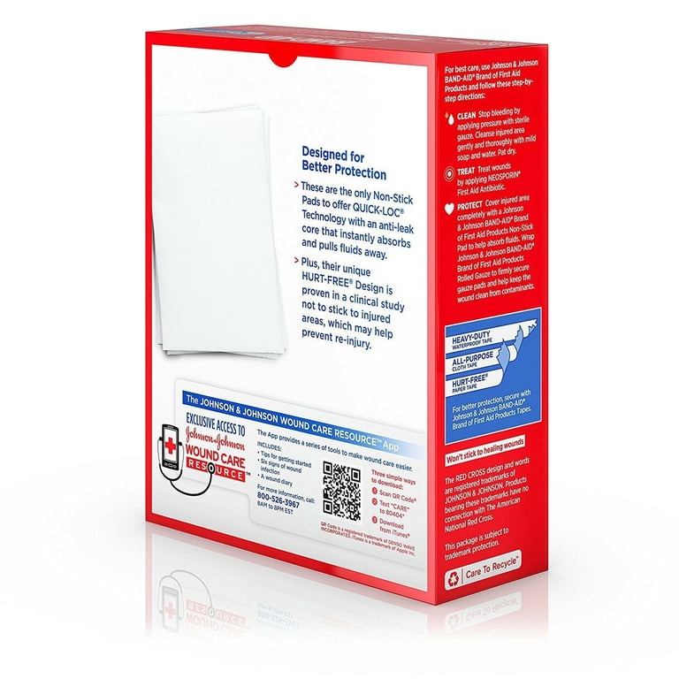 Band-Aid Brand Hurt-Free Non-Stick Pads, Large, 3 in x 4 in, 10 Band-Aid Brand Hurt-Free Non-Stick Pads, Large, 3 in x 4 in, 10