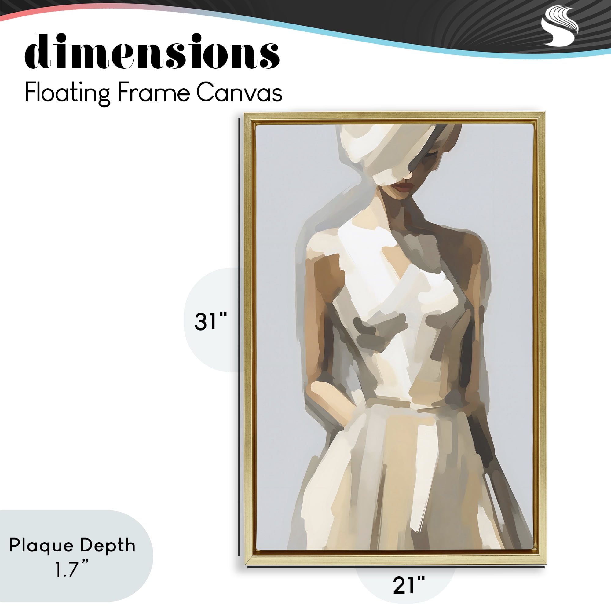 Stupell Industries Sophistication of the Muse Gold Framed Floater Canvas Wall Art, design by Creative Studio