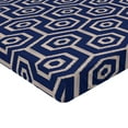thumbnail image 4 of Ambesonne Ethnic Fitted Sheet, Folk Art Ikat Pattern Zigzag, Twin XL Size, Navy Blue and Eggshell, 4 of 5
