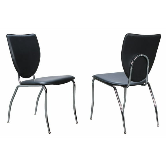Linon Home Decor  34 x 19 x 20 in. Amice Metal Stacking Side Chair, Black - Set of 2