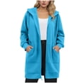 thumbnail image 2 of Timegard Sweatshirts for Women Zip up Hoodies Lightweight Mid Long Comfy Jackets Fall Winter Outwear, 2 of 7