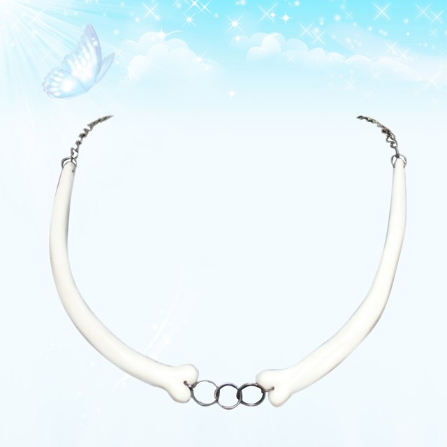 1pc Necklace Simulation Bone Unique Halloween Creative Necklace Chain Choker Decor