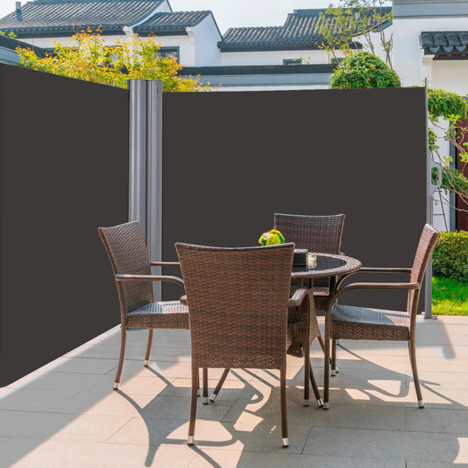 Ktaxon 236" x 71" Retractable Side Awning Double Patio Screen Dark Grey
