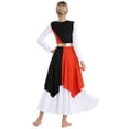 thumbnail image 4 of DPOIS Women Praise Dance Dress Sleeveless Liturgical Dancewear Worship Overlays Black&Orange L, 4 of 7