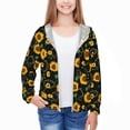 thumbnail image 3 of Cauagu Flower (2) Print Sun Protection Jacket for Teen,Full-Zipper Long Sleeve Sun Shirts with Pockets UV Hoodie Shirts Outdoor Athletic Jacket-X-Large, 3 of 7