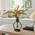 thumbnail image 6 of Danya B. Jacob Modern Black Metal Open Circle Pedestal Clear Glass Tabletop Vase, 6 of 9