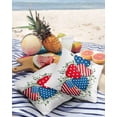thumbnail image 3 of Pack of 2 Outdoor Pillow Covers, Independence Day USA Flag Love Eucalyptus Leaves Waterproof Square Throw Pillowcase Cushion Decorative Pillow Covers for Couch Patio Tent, 20x20 in, 3 of 6