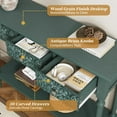thumbnail image 3 of 3More Entryway Console Table with 3 Drawers,42" Carved Hallway Table with Open Shelf,Long Sofa Table for Living Room, Hallway, Behind Couch,Green, 3 of 16