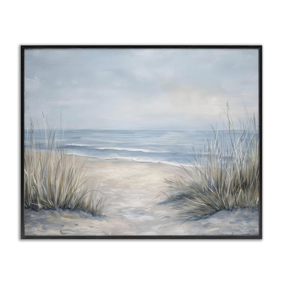 Stupell Industries To The Beach Tranquil Landscape Black Framed Giclee Art, design by Petal Prints Design