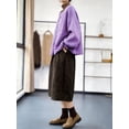 thumbnail image 6 of Women's Loose Knit Cardigan,Colorful Button Puff Sleeve Sweater Top with Pockets,Oversized, 6 of 7