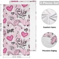 thumbnail image 2 of SKYSONIC 2 Pack Flamingo Hearts Love Hand Towels, Valentine's Day Pink Kitchen Towel Ultra Soft and Absorbent,Decorative Fingertip Face Towel for Bathroom Hotel, 28.3"x14.4", 2 of 6