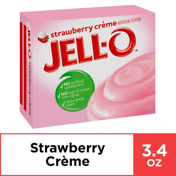 Jell-O Strawberry Creme Instant Pudding Mix, 3.4 oz Box - Walmart.com