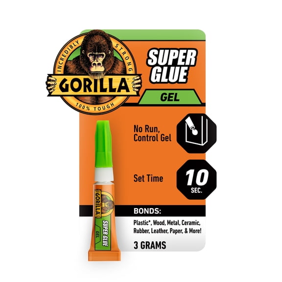Gorilla Clear Super Glue Gel, 3 Gram Tube