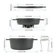 thumbnail image 3 of Set de Parrilla de Carbón HAWOK de Hierro Fundido con Horno Holandés de 4QT, 3 of 6