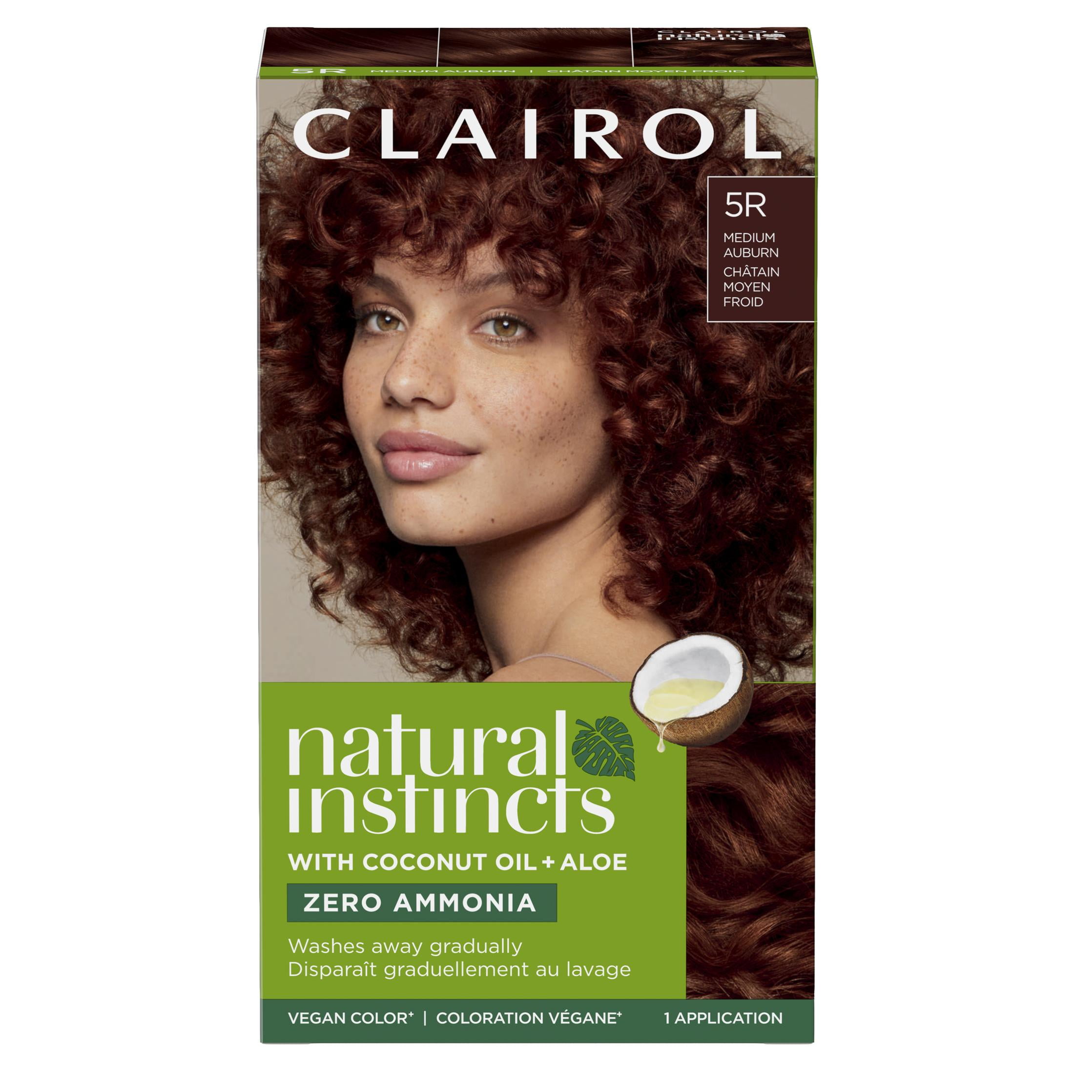 (2 pack) Clairol Natural Instincts Demi-Permanent Hair Color Creme, 5R Medium Auburn, Hair Dye, 1 Application