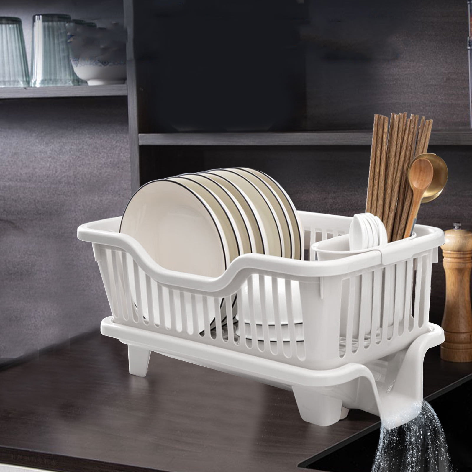 Hovilon Clearance！Hovilon Dish Drying Rack With Drainboard Dish Drainers For Kitchen Counter With Sink Spout Dish Strainers With Utensil