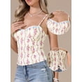 thumbnail image 2 of DARING DIVA Women's Floral Tank Tops Going Out Spaghetti Strap Top Crop Camisole M Yellow, 2 of 6