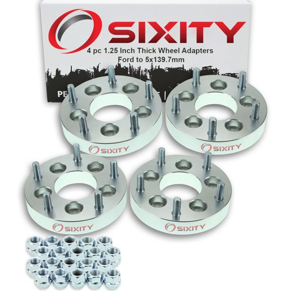 Sixity Auto 4 pc 5x114.3mm to 5x139.7mm Wheel Spacers Adapters 1.25" compatible with Ford Crown