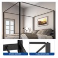 Hongwa King Metal Canopy Bed Frame w/Headboard Platform Mattress