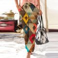 thumbnail image 2 of AHTJRT Floral Pants for Women Elastic Waist Staight Leg Joggers with Pockets Lightweigth Breathable Spring Summer Loungewear Trousers Brown#02 M, 2 of 5