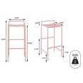 thumbnail image 4 of Svelte 30" Coastal Contemporary Iron Saddle-Seat Low-Back Bar Stool with Foot Rest, Pink Frame, 4 of 9