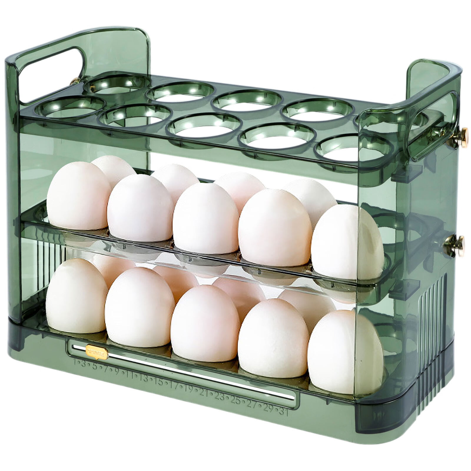 One Piece Automatic Flipping Egg Storage Rack Refrigerator Egg Storage Box